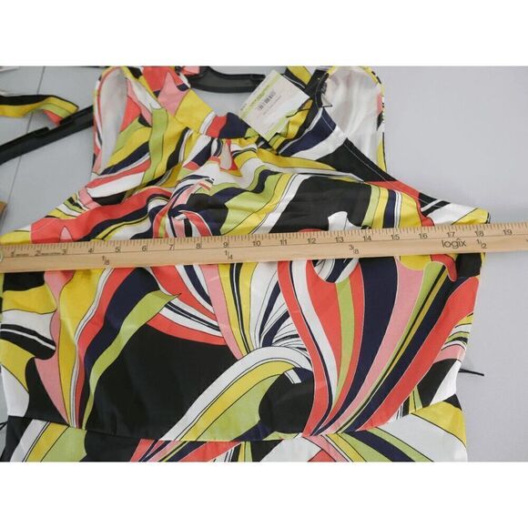 ANNE KLEIN Women's Encore Printed Halter Midi Dress 4 - Picture 6 of 11